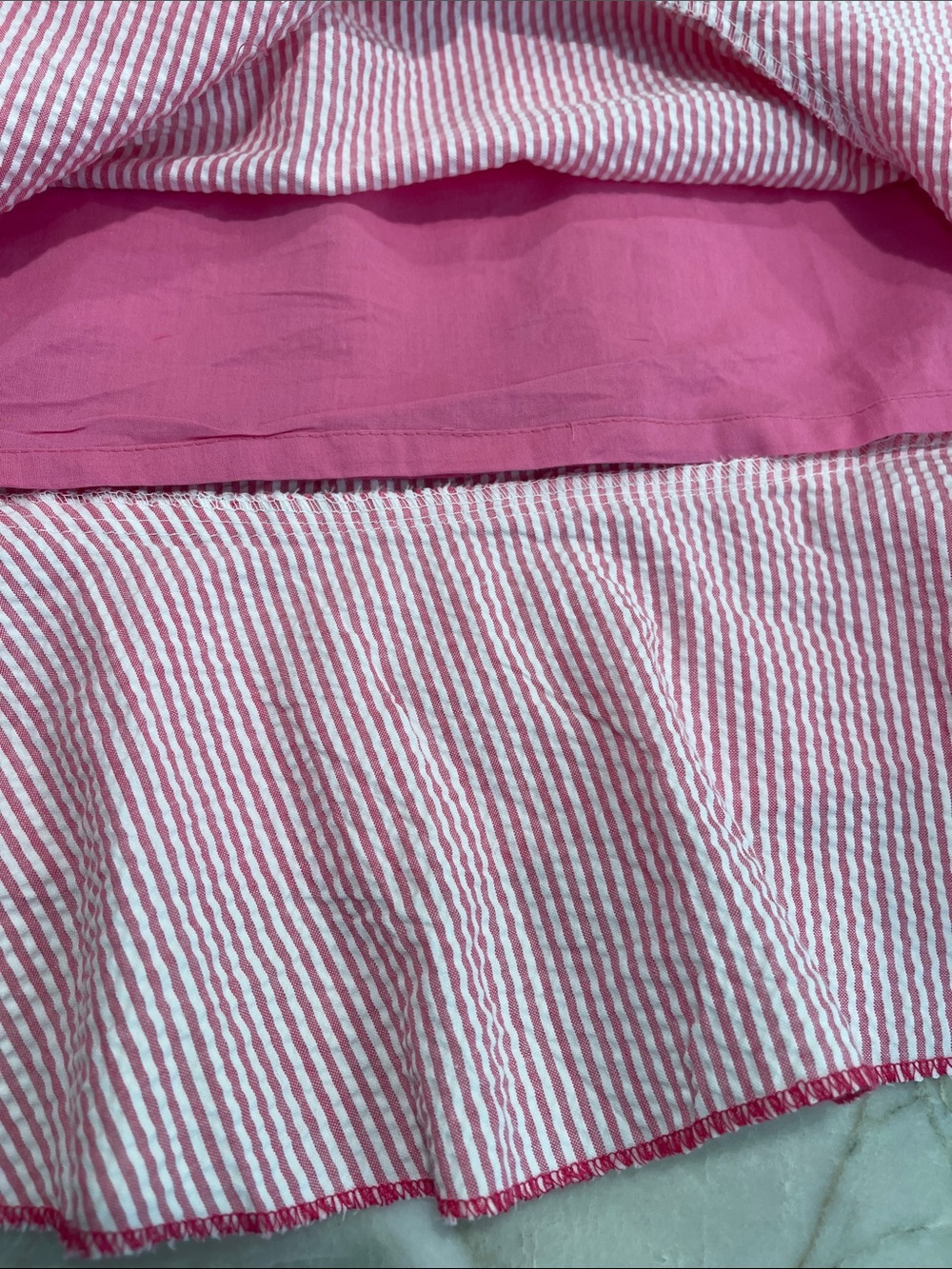 Sarah Spencer Cotton Preppy Cottage Ruffle Seersucker Dress Size 10 - Picture 8 of 8